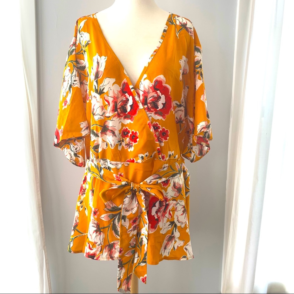 Floral Wrap Blouse